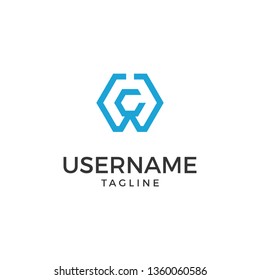 Business Logo Template initial WC, illustration