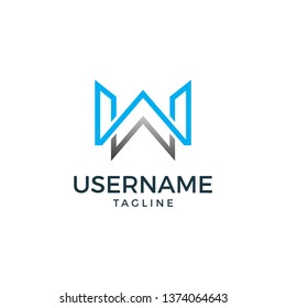 Business Logo Template initial WW, illustration