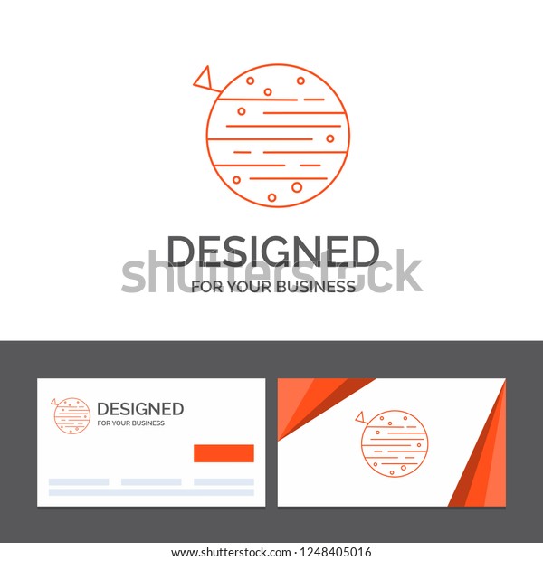 Business logo\
template for moon, planet, space, squarico, earth. Orange Visiting\
Cards with Brand logo\
template