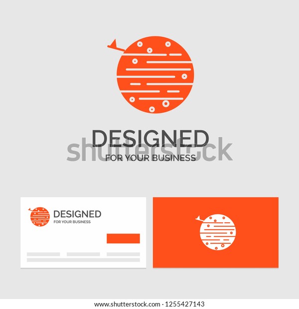 Business logo\
template for moon, planet, space, squarico, earth. Orange Visiting\
Cards with Brand logo\
template.