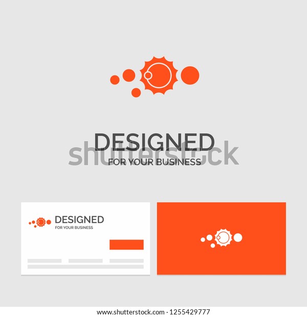 Business\
logo template for solar, system, universe, solar system, astronomy.\
Orange Visiting Cards with Brand logo\
template.