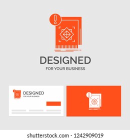Business logo template for structure, standard, infrastructure, information, alert. Orange Visiting Cards with Brand logo template.
