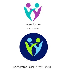 Business logo template vector design with human symbol