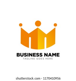 Business Logo Template Vector Whit Crown Icon. Crown Logo Design.