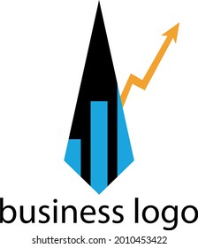 business logo tie and growth graph success concept