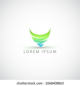business logo triangle shield vector sign