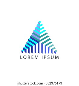 business logo triangle vector. Blue colors.