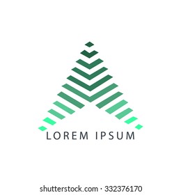 business logo triangle vector. Green colors.