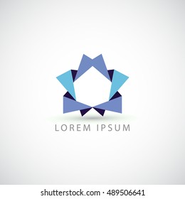 business logo triangles polygonal shape vector sign