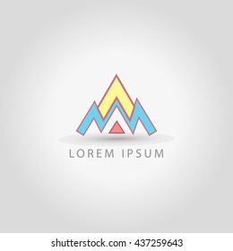 business logo triangles vector sign