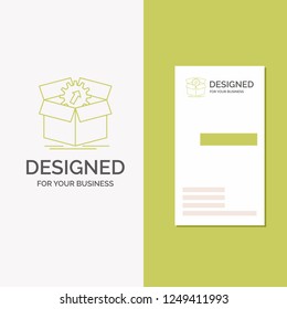 Business Logo for upload, performance, productivity, progress, work. Vertical Green Business / Visiting Card template. Creative background vector illustration