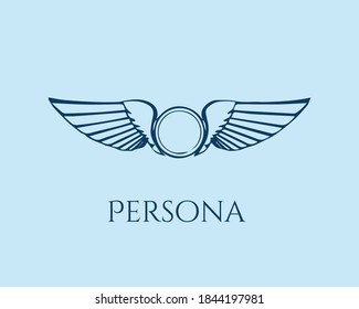 Business logo vector with bird wings and vibrant background,stantard colour theme,premium quality.