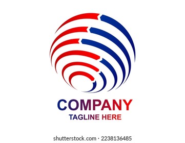 Business logo vector circle with red and blue color