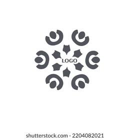 Business logo, vector Creative geometric black and white  floral logo design concept.