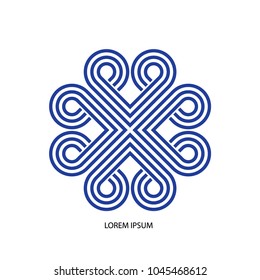 Business logo vector. Design print blue on white background. Design for company. Set 1