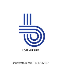 Business logo vector. Design print blue line on white background. Design for company. Set 1