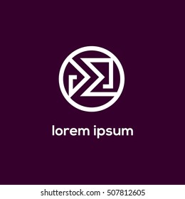 Business logo vector logo design template. Linear geometric brand identity. 