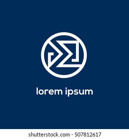 Business logo vector logo design template. Linear geometric brand identity. 