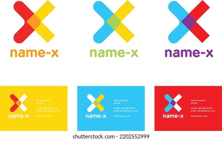 Business logo vector letter X, name X logotype