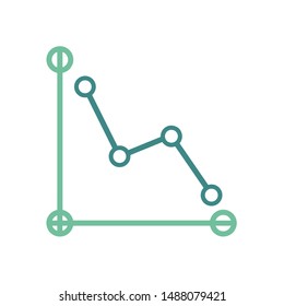 Business logo vector for presentations. Editable financial chart representing the ups and downs of a company throughout time. Colorful diagram.
