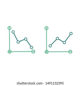 Business logo vector for presentations. Editable financial chart representing the ups and downs of a company throughout time. Colorful diagram.