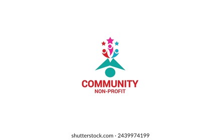 Vector del logotipo del negocio. Diseño de logotipo vectorial de ilustración de colaboración de equipo