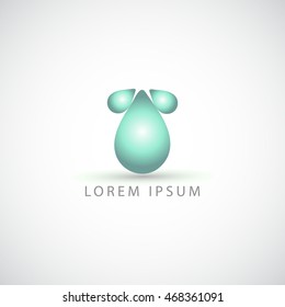 business logo water drops vector sign