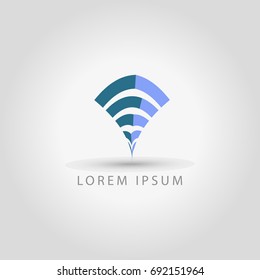 business logo wave wifi  vector sign