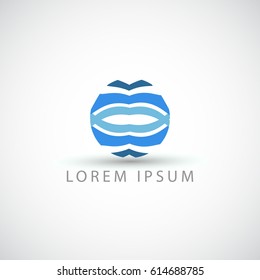 business logo waves circle vector sign