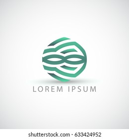 business logo waves circle vector sign