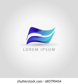 business logo waves vector sign