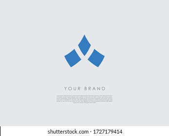 a business logo which consists of three blue diamond shapes and looks like an abstract crown