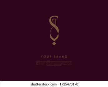 a business logo which have a bottle, letter 's' and a necklace at the bottom 
