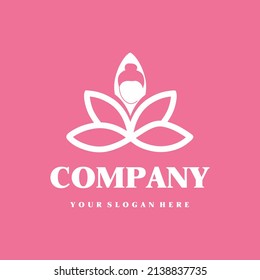 Business logo white lotus icon. Icon design for spa, yoga, etc.