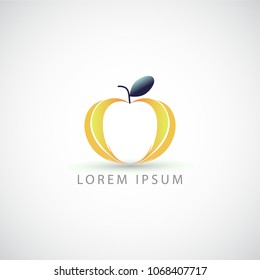 business logo yellow apple vector sign