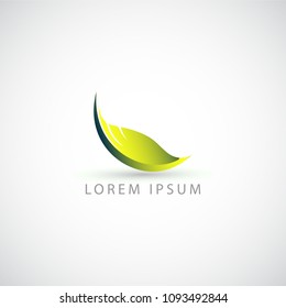 business logo yellow leaf vector sign
