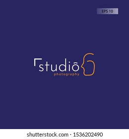business logos for studios or other creative arts. simple logo with the number 6 at the end in the form of a sketch of a face so it looks feminine.