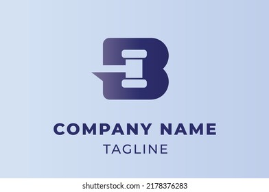 Business logotype bidding and auction. Vector design logo hammer in B letter. Logo Vector Icon Illustration.