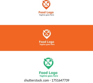 business logotype restaurant and cafe. Vector design logo food delivery. Food pictogram, car and motorcycle abstract icon. vector illustration eps 10