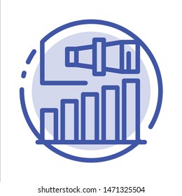 Business, Long, Modern, Term, Vision Blue Dotted Line Line Icon. Vector Icon Template background