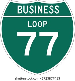 Business Loop 77 Autoestrada Interestadual Sinal Design