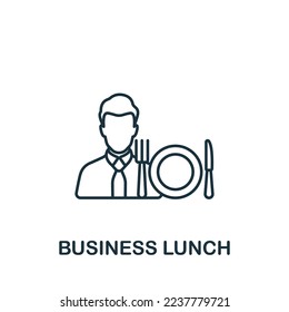 Icono de Business Lunch. Icono Monocromo de entrega sencilla de alimentos para plantillas, diseño web e infografías