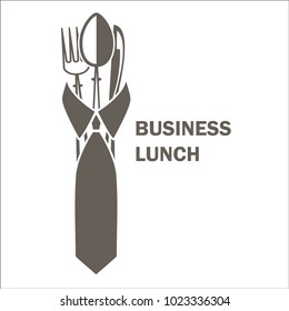 Business lunch logo template design. Vector illustration. 