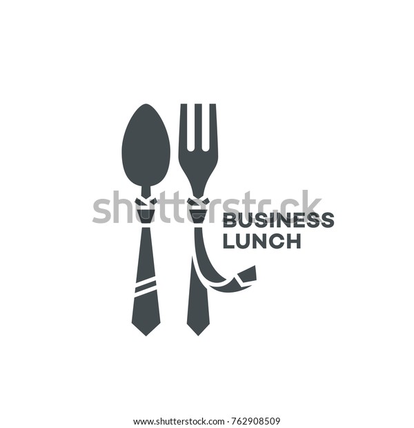 Business Lunch Logo Template Design Fork Stock Vector (Royalty Free