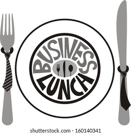 Business lunch vector illustration