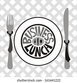 Business lunch vector illustration