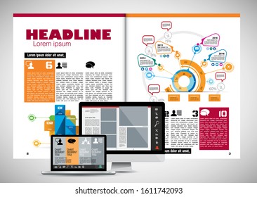 Business magazine, brochure layout easy to editable