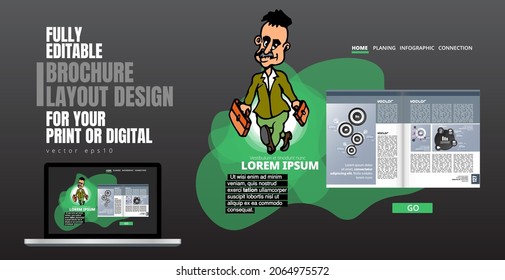 Business magazine, brochure layout easy to editable