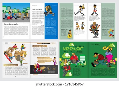 Business magazine, brochure layout with economy subject, vector