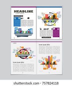 Revista de negocios, vector fácil de editar